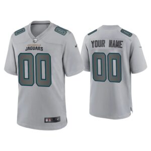 Men Custom Jacksonville Jaguars Gray Atmosphere Fashion Game Jersey