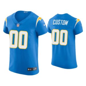 Men Custom Los Angeles Chargers Powder Blue Vapor Elite Jersey