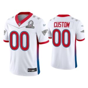 Men Custom New England Patriots 2022 AFC Pro Bowl White Game Jersey