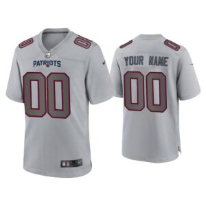 Men Custom New England Patriots Gray Atmosphere Fashion Game Jersey