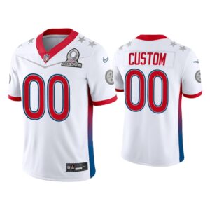 Men Custom Pittsburgh Steelers 2022 AFC Pro Bowl White Game Jersey