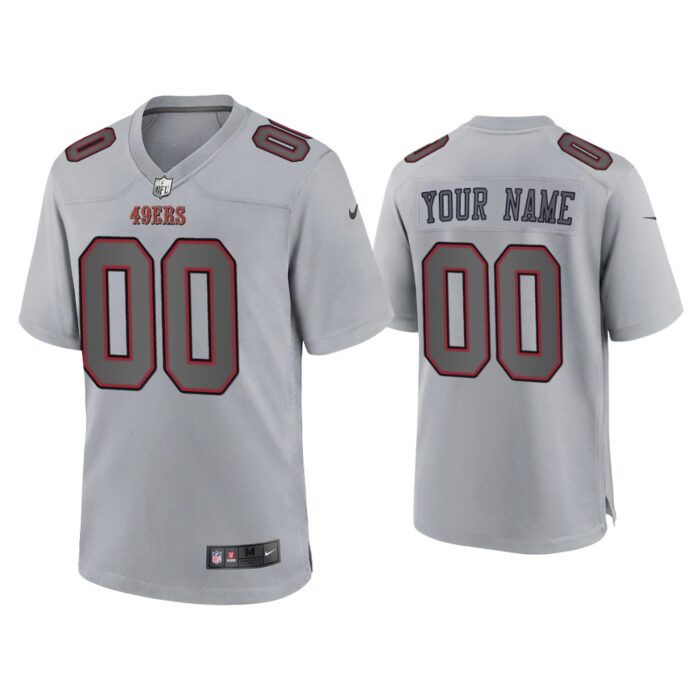 Men Custom San Francisco 49ers Gray Atmosphere Fashion Game Jersey