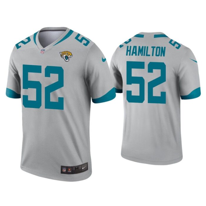 Men DaVon Hamilton Jacksonville Jaguars Silver Inverted Legend Jersey