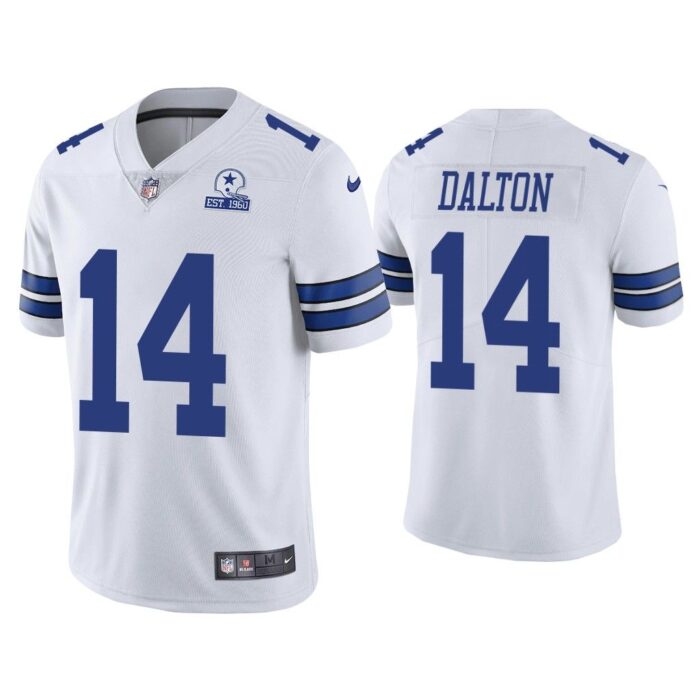 Men Dallas Cowboys 60th Anniversary Andy Dalton White Limited Jersey