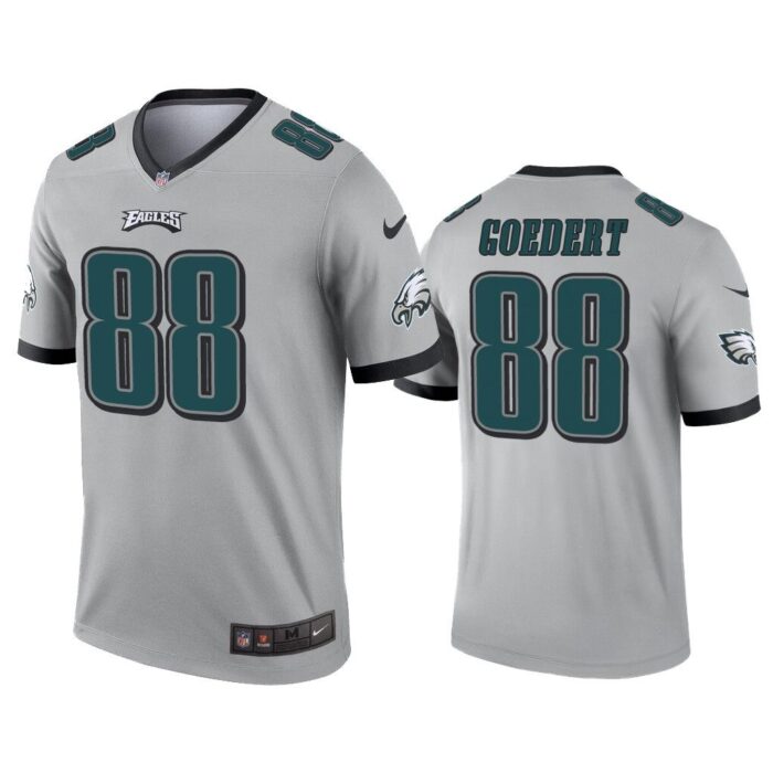 Men Dallas Goedert Philadelphia Eagles Silver Inverted Legend Jersey