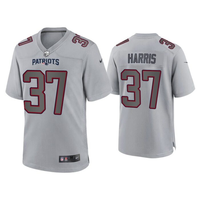 Men Damien Harris New England Patriots Gray Atmosphere Fashion Game Jersey