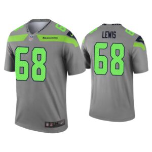 Men Damien Lewis Seattle Seahawks Gray Inverted Legend Jersey