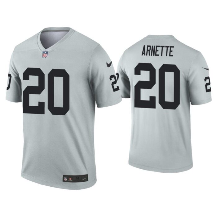 Men Damon Arnette Las Vegas Raiders Silver Inverted Legend Jersey