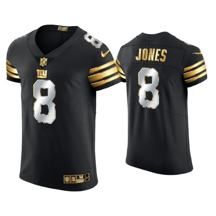 Men Daniel Jones New York Giants Black Golden Edition Elite Jersey