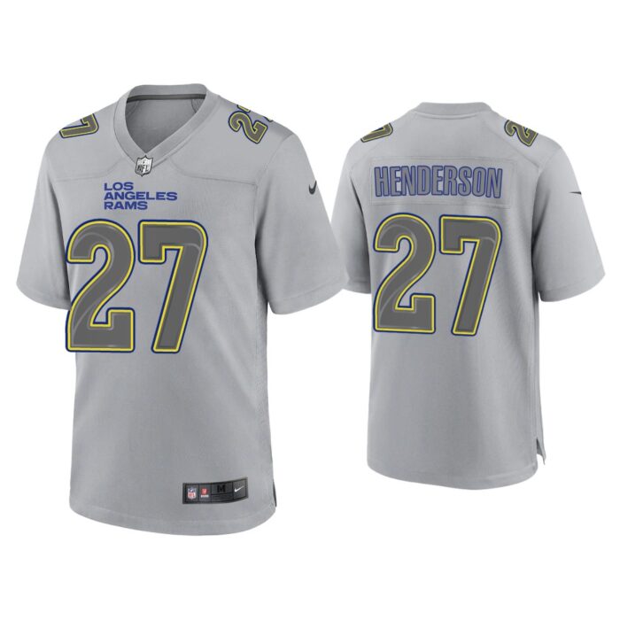 Men Darrell Henderson Los Angeles Rams Gray Atmosphere Fashion Game Jersey