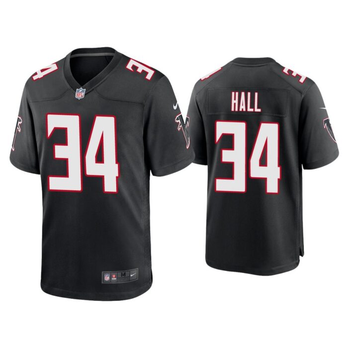 Men Darren Hall Atlanta Falcons Black Throwback Game Jersey