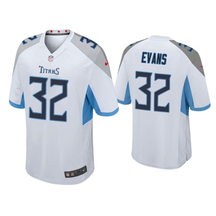 Men Darrynton Evans Tennessee Titans White Game Jersey