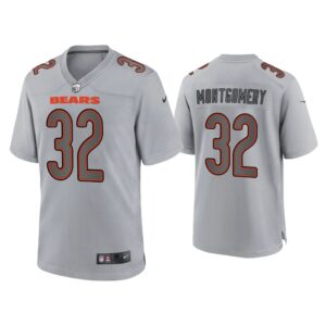 Men David Montgomery Chicago Bears Gray Atmosphere Fashion Game Jersey