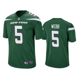 Men Davis Webb #5 New York Jets Green Game Jersey