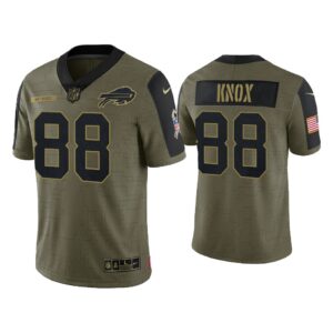 Men Dawson Knox Buffalo Bills Olive 2021 Salute To Service Limited Jersey