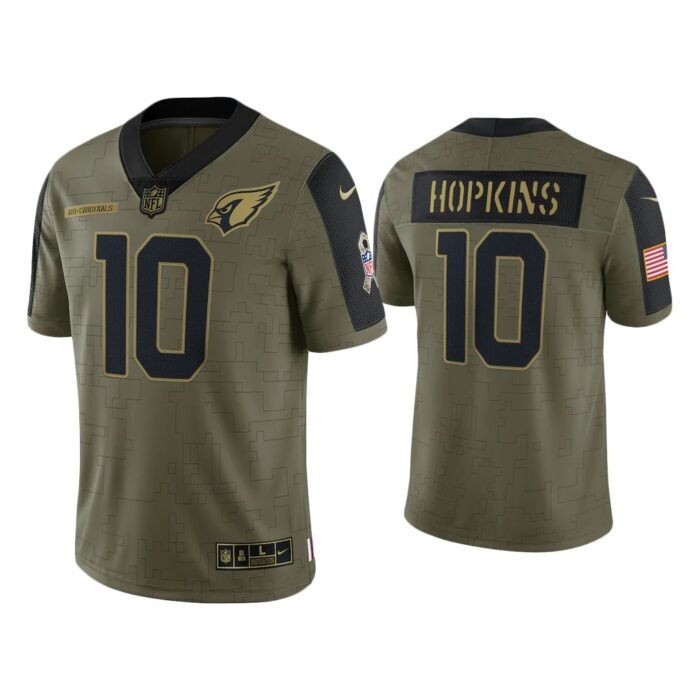 Men DeAndre Hopkins Arizona Cardinals Olive 2021 Salute To Service Limited Jersey