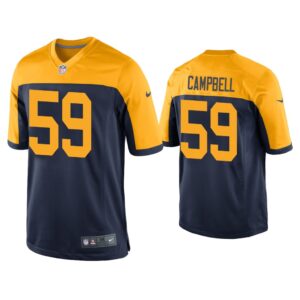 Men De'Vondre Campbell Green Bay Packers Navy Throwback Game Jersey