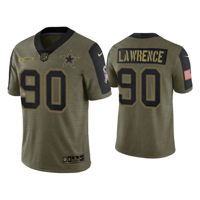 Men Demarcus Lawrence Dallas Cowboys Olive 2021 Salute To Service Limited Jersey