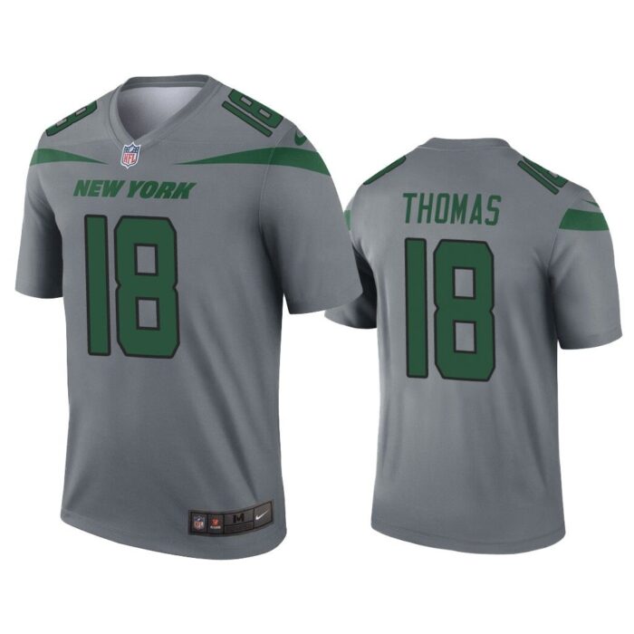 Men Demaryius Thomas New York Jets Gray Inverted Legend Jersey