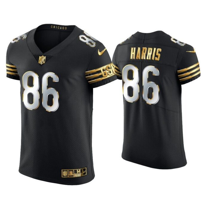 Men Demetrius Harris Chicago Bears Black Golden Edition Vapor Elite Jersey