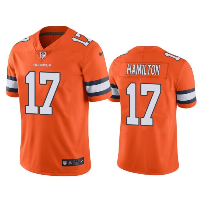 Men Denver Broncos DaeSean Hamilton #17 Orange Color Rush Limited Jersey