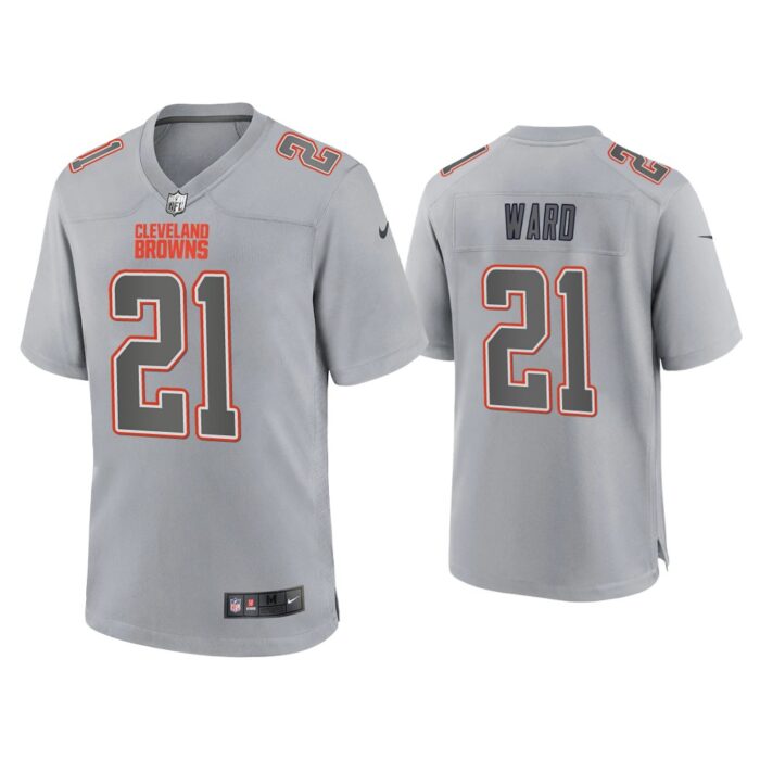 Men Denzel Ward Cleveland Browns Gray Atmosphere Fashion Game Jersey