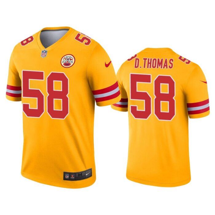 Men Derrick Thomas Kansas City Chiefs Gold Inverted Legend Jersey