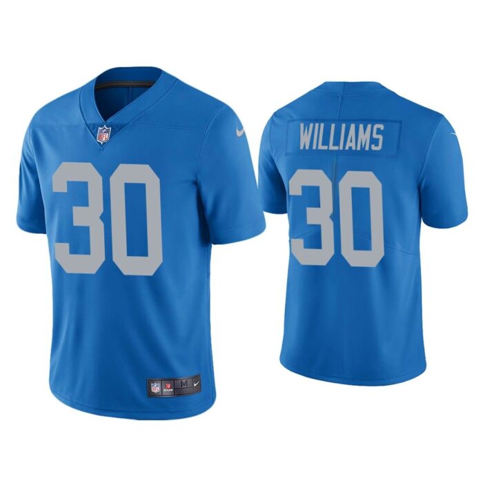 Men Detroit Lions Jamaal Williams Vapor Limited Blue Jersey