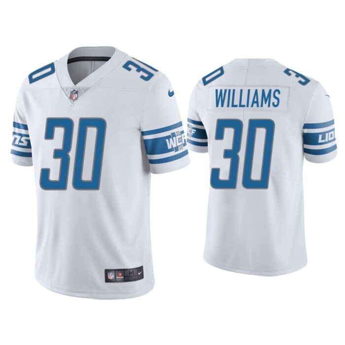 Men Detroit Lions Jamaal Williams Vapor Limited White Jersey