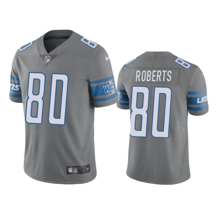 Men Detroit Lions Michael Roberts #80 Gray Color Rush Limited Jersey