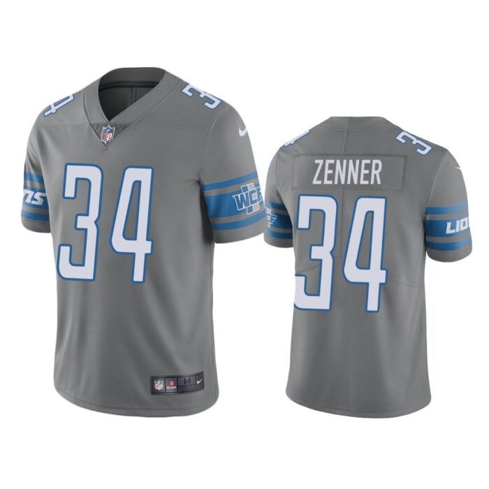 Men Detroit Lions Zach Zenner #34 Gray Color Rush Limited Jersey