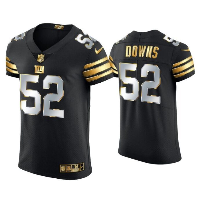 Men Devante Downs New York Giants Black Golden Edition Elite Jersey