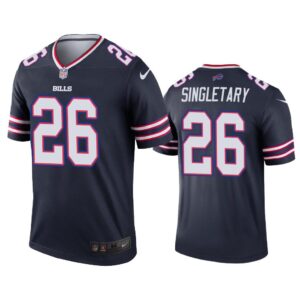 Men Devin Singletary Buffalo Bills Navy Inverted Legend Jersey