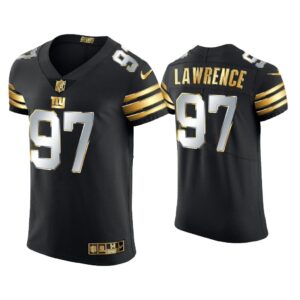 Men Dexter Lawrence New York Giants Black Golden Edition Elite Jersey