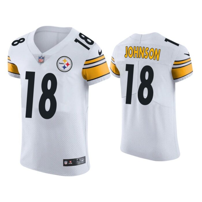 Men Diontae Johnson Pittsburgh Steelers White Vapor Elite Jersey