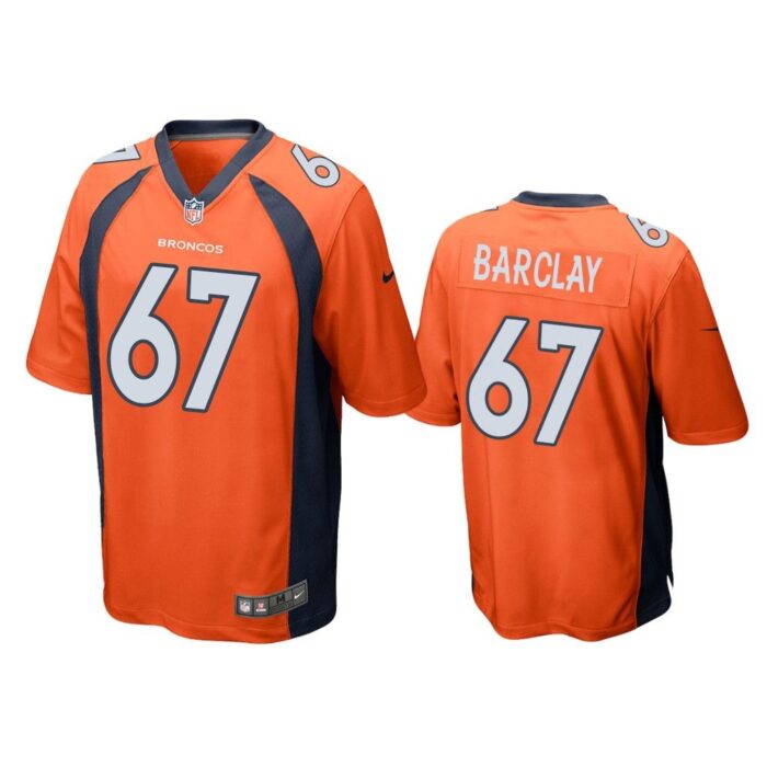 Men Don Barclay #67 Denver Broncos Orange Game Jersey