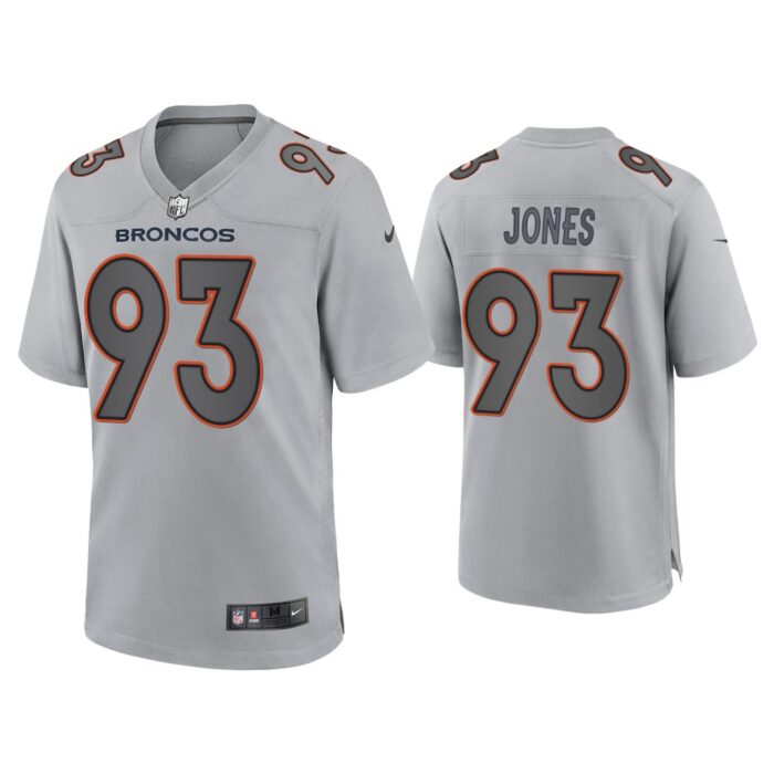 Men Dre'mont Jones Denver Broncos Gray Atmosphere Fashion Game Jersey