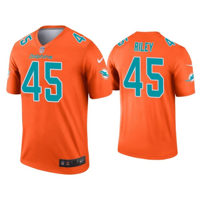 Men Duke Riley Miami Dolphins Orange Inverted Legend Jersey