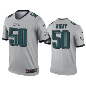 Men Duke Riley philadelphia Eagles Silver Inverted Legend Jersey