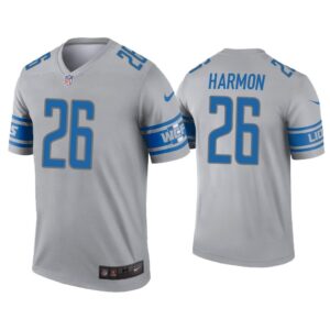 Men Duron Harmon Detroit Lions Gray Inverted Legend Jersey