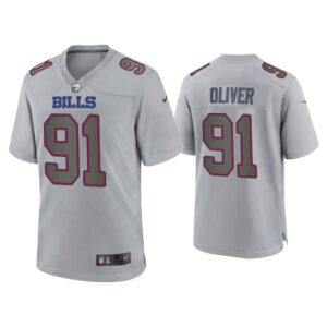 Men Ed Oliver Buffalo Bills Gray Atmosphere Fashion Game Jersey