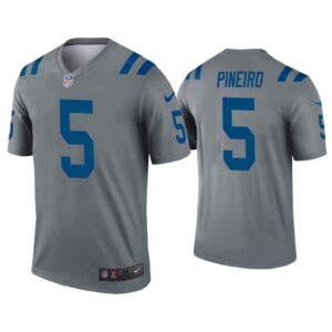 Men Eddy Pineiro Indianapolis Colts Gray Inverted Legend Jersey