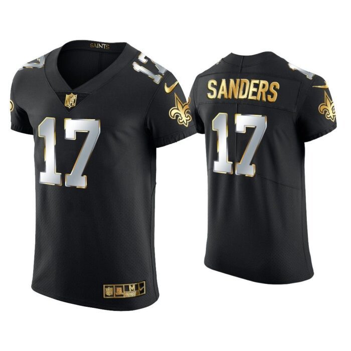 Men Emmanuel Sanders New Orleans Saints Black Golden Edition Elite Jersey