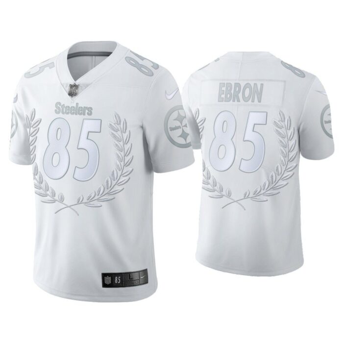 Men Eric Ebron Pittsburgh Steelers White Platinum Limited Jersey