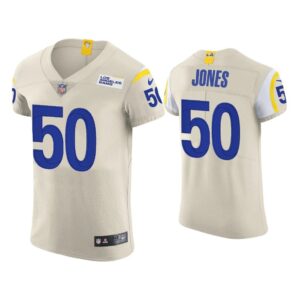 Men Ernest Jones Los Angeles Rams Cream Vapor Elite Jersey