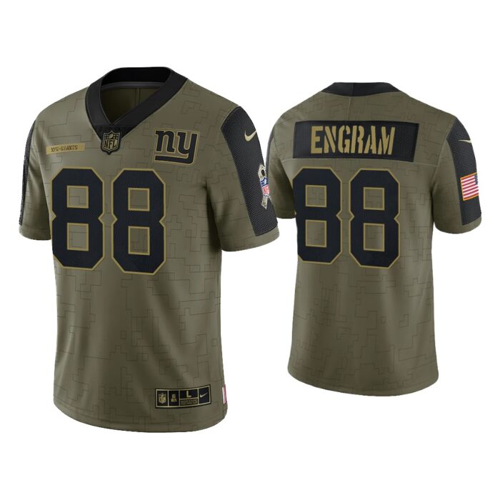 Men Evan Engram New York Giants Olive 2021 Salute To Service Limited Jersey