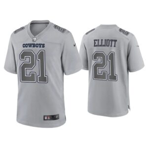 Men Ezekiel Elliott Dallas Cowboys Gray Atmosphere Fashion Game Jersey