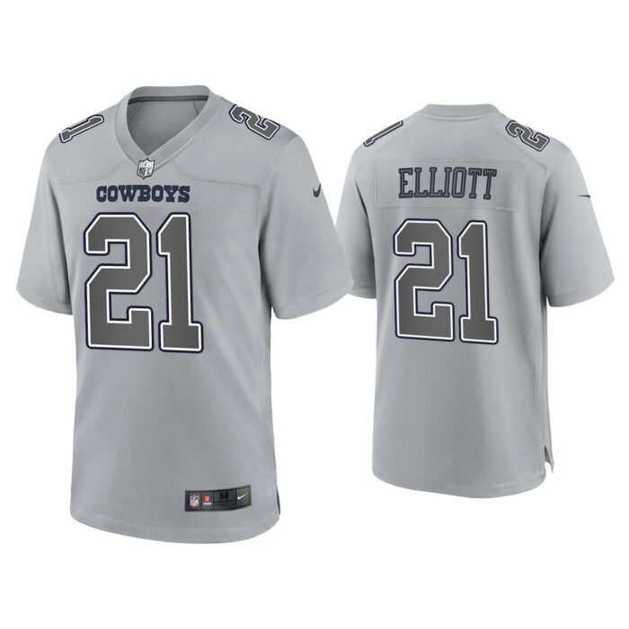 Men Ezekiel Elliott Dallas Cowboys Gray Atmosphere Fashion Game Jersey