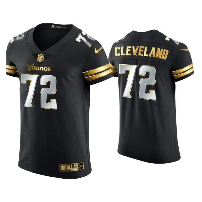 Men Ezra Cleveland Minnesota Vikings Black Golden Edition Vapor Elite Jersey