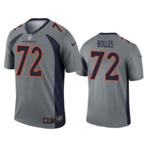 Men Garett Bolles Denver Broncos Gray Inverted Legend Jersey